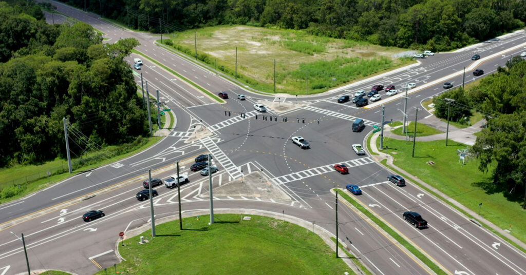 Intersection with cars