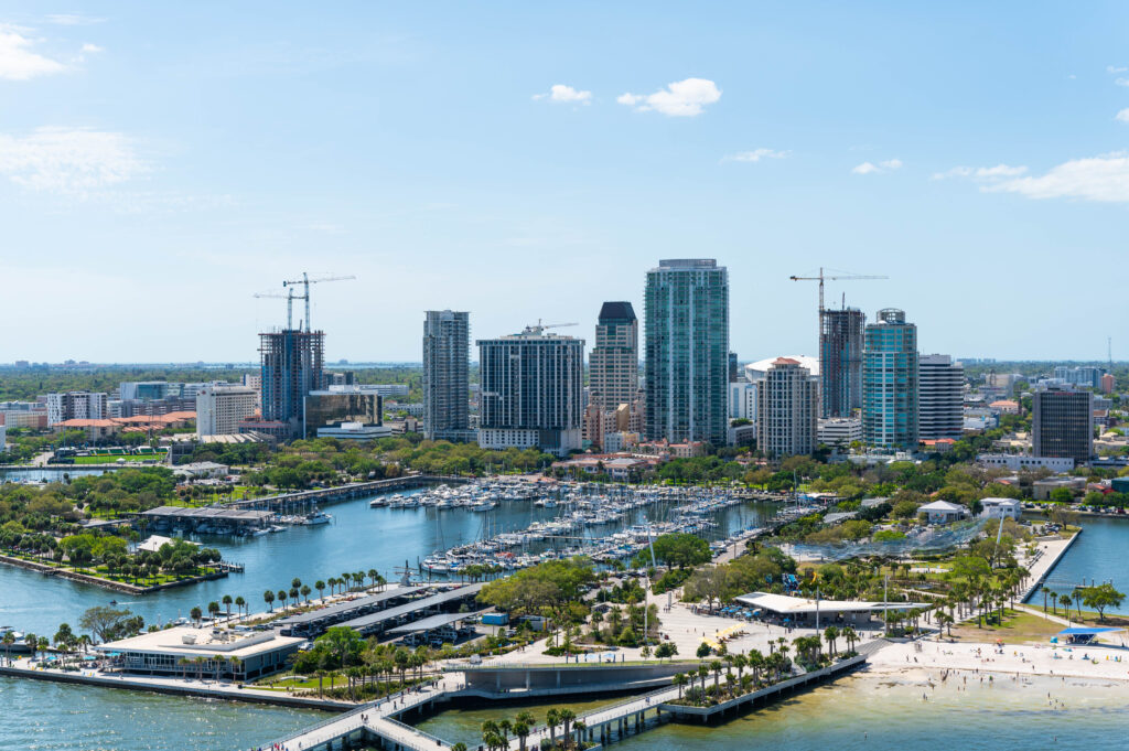 Aerial of downtown St. Petersburg.