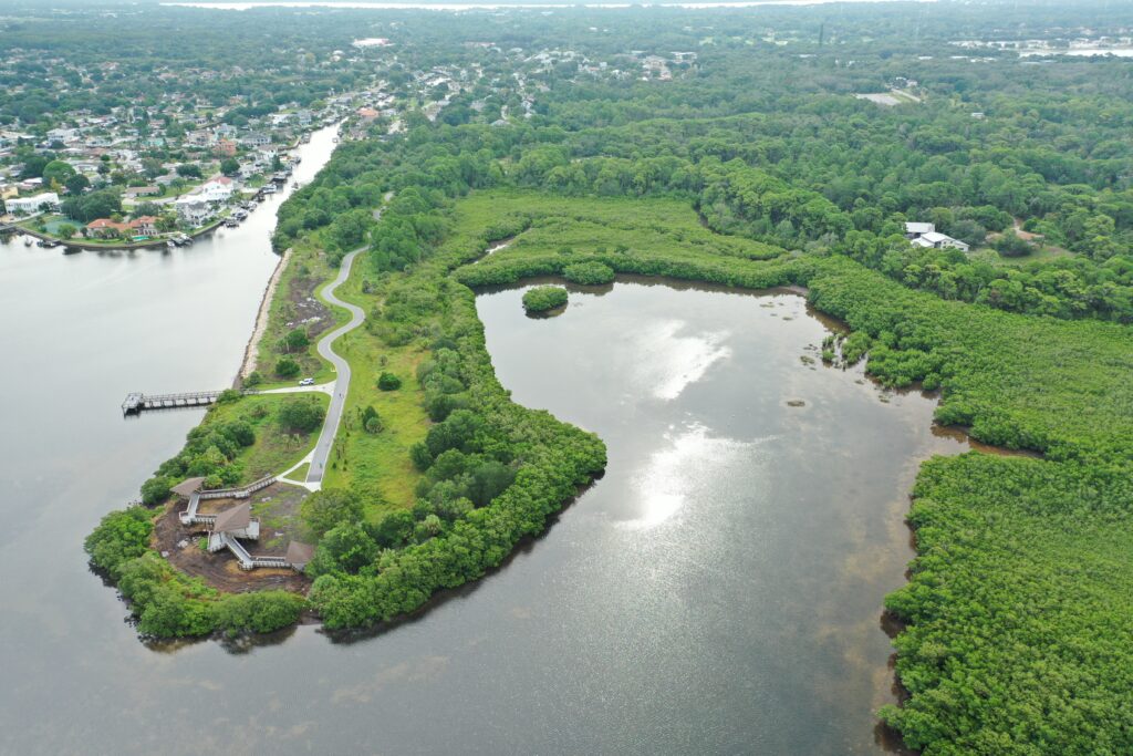 Aerial view of Wall Springs Park in Palm Harbor.