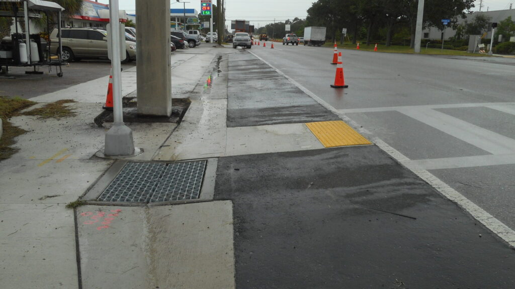Image of new sidewalk along Hercules Ave in Clearwater.