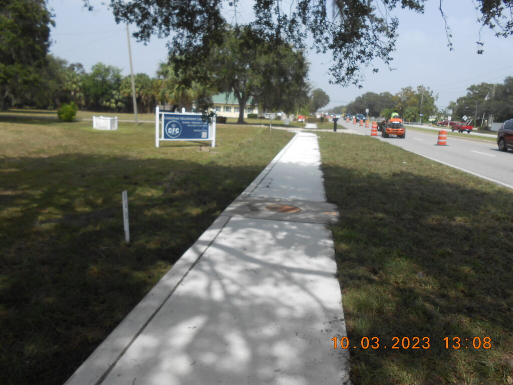 Image of new sidewalk along Starkey Road.