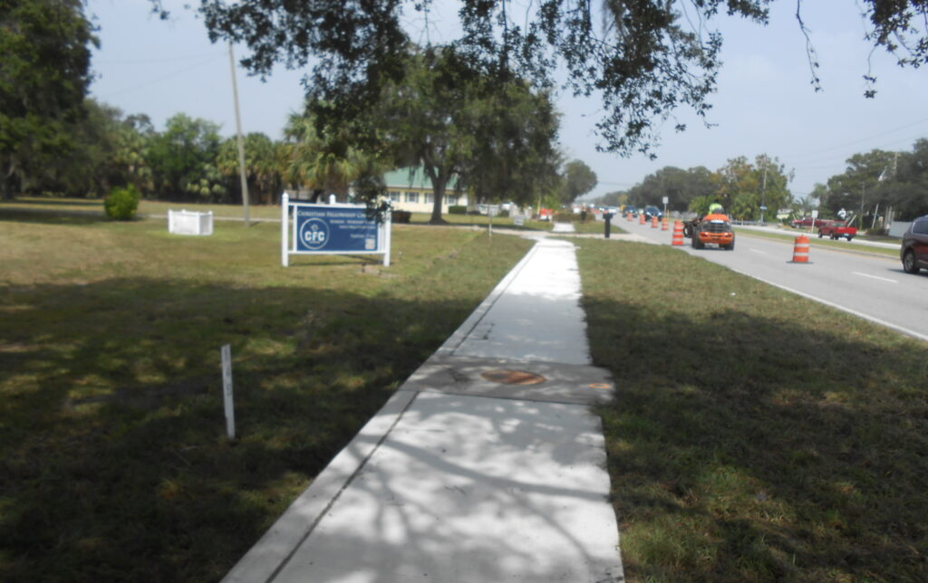 Image of new sidewalk along Starkey Road.