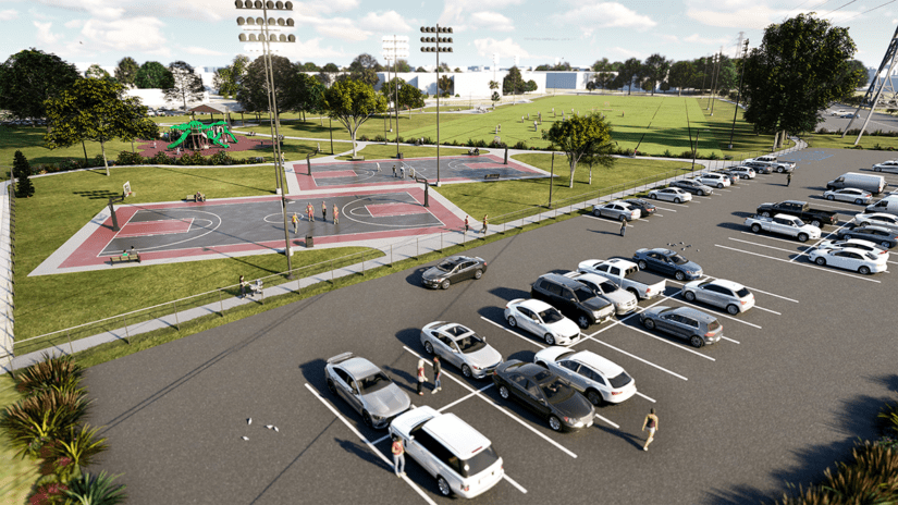 Rendering for a new park at High Point Elementary School.