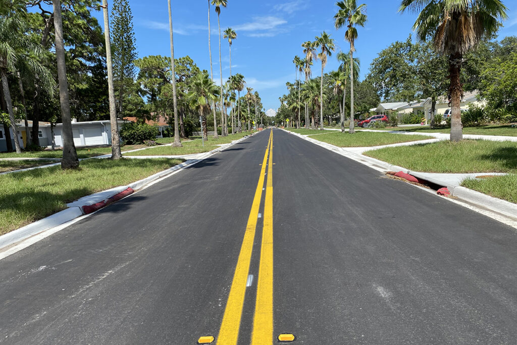 Indian Rocks road in the Town of Belleair, Florida