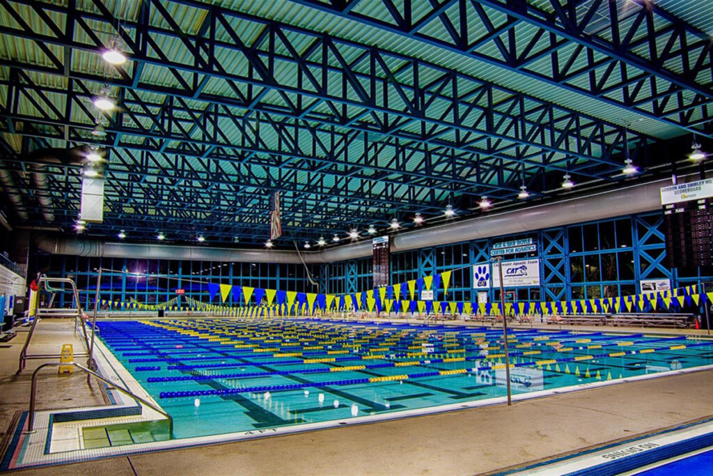 Olympic-sized pool in the Long Center in Clearwater, FL