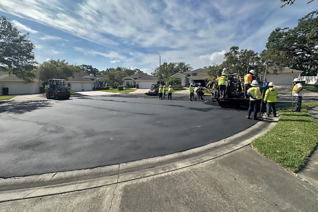 road paving on a cul de sac in Dunedin, Fl