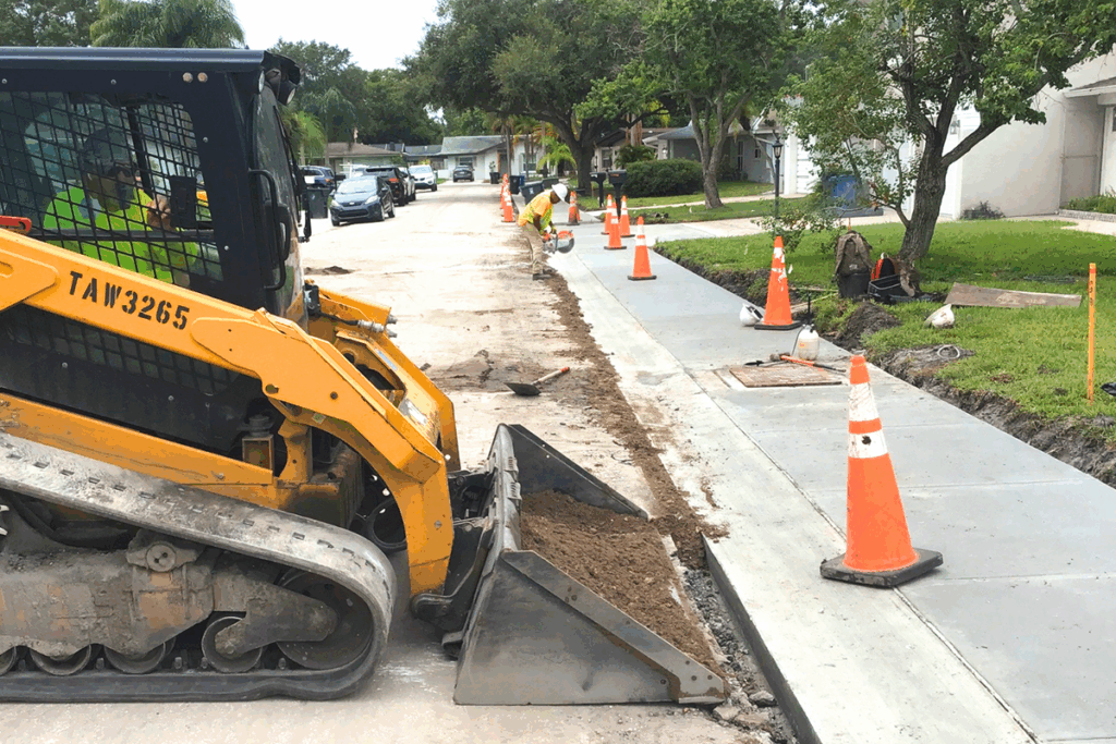 Harbor Palms utility construction in Oldsmar