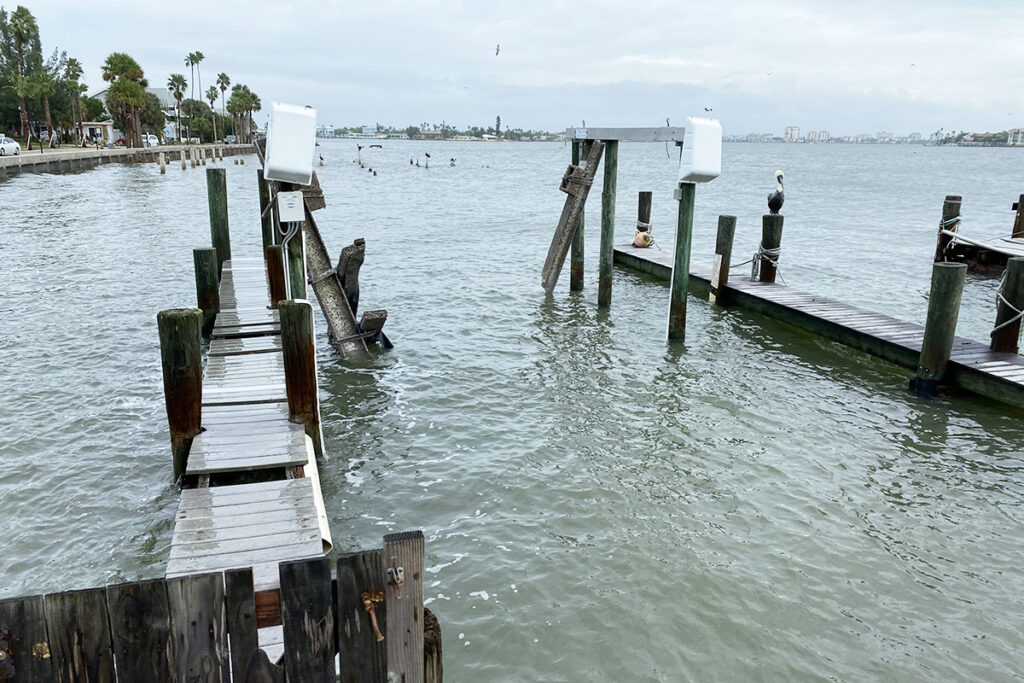 the deck and pilings at Merry Pier were replaced in 2019